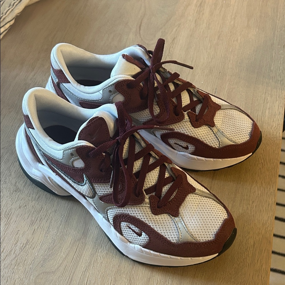 Nike Maroon and White Athletic Shoes